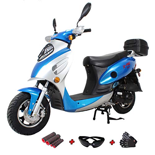 X-Pro 50cc Street Legal Automatic Moped Scooter with Gloves, Goggle and Handgrip...
